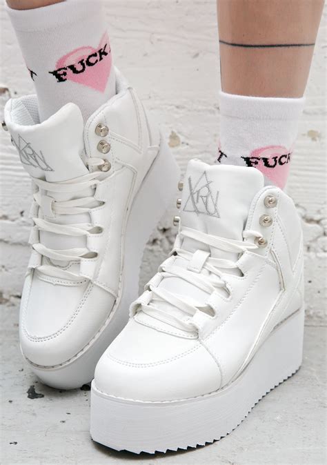 white high top chunky sneakers